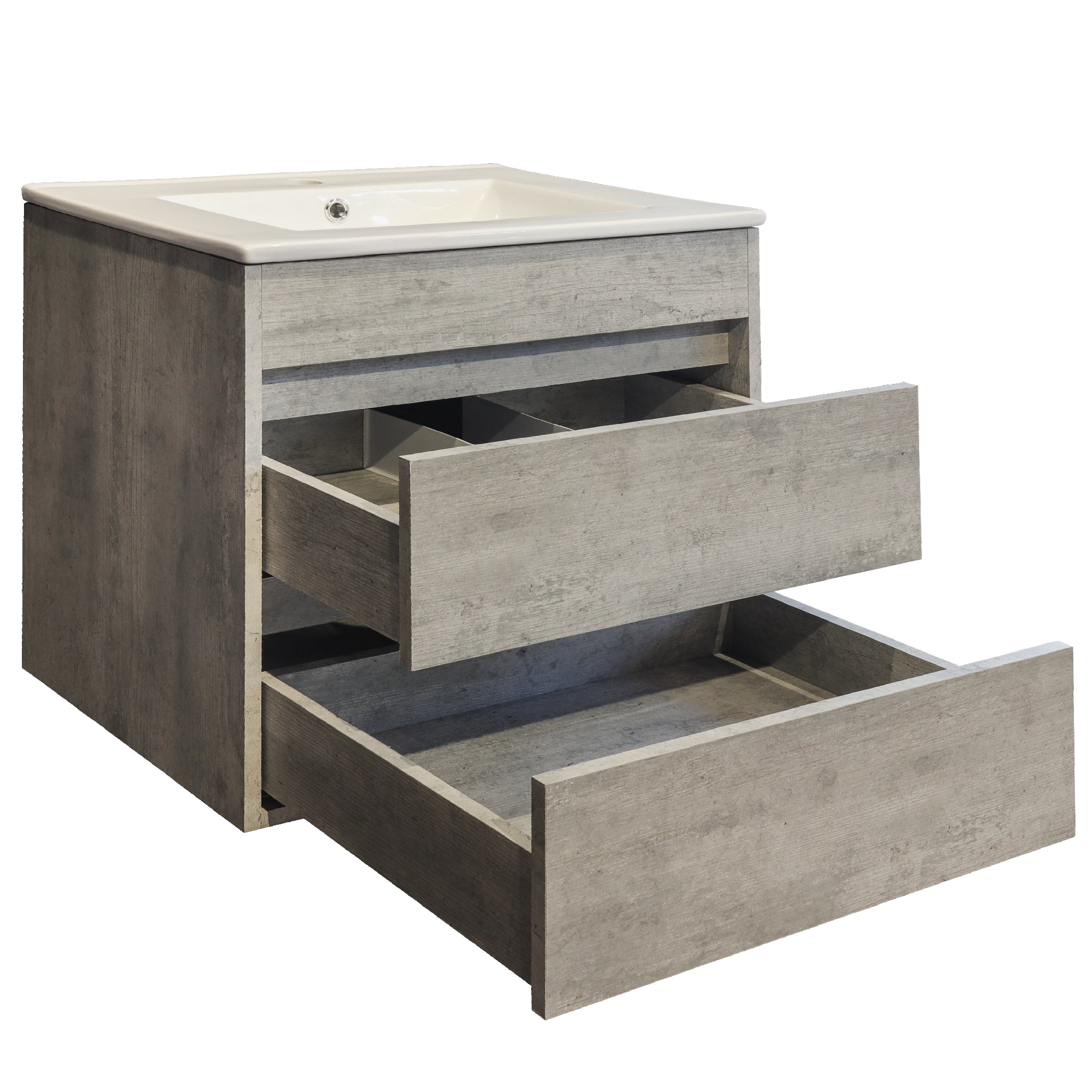 Stylo Deluxe Vanity Cabinet 600mm Cement Grey