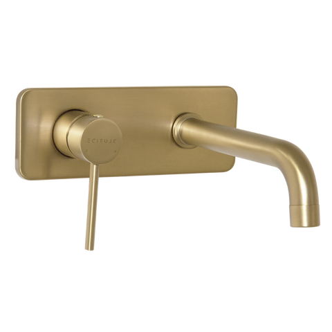 Basin Concealed Mixer Tap With Spout | Neo Brushed Brass