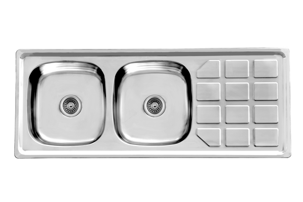 CAM AFRICA DROP IN SINK 1200 X 480 DOUBLE END BOWL - Drop in sink | EmmerSan CAM Africa, Double bowl, Drop in, Sink, spo-default, spo-disabled