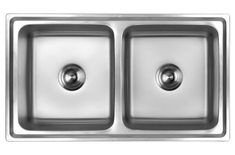 CAM AFRICA ANTI-SCRATCH DROP IN SINK 870 X 500 DOUBLE END BOWL - Anti-scratch sink | EmmerSan Anti-scratch, Anti-scratch sink, CAM Africa, Double bowl, Drop in, Sink, spo-default, spo-disable